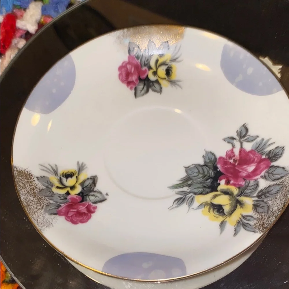 Vintage Floral Teacup and Saucer Set